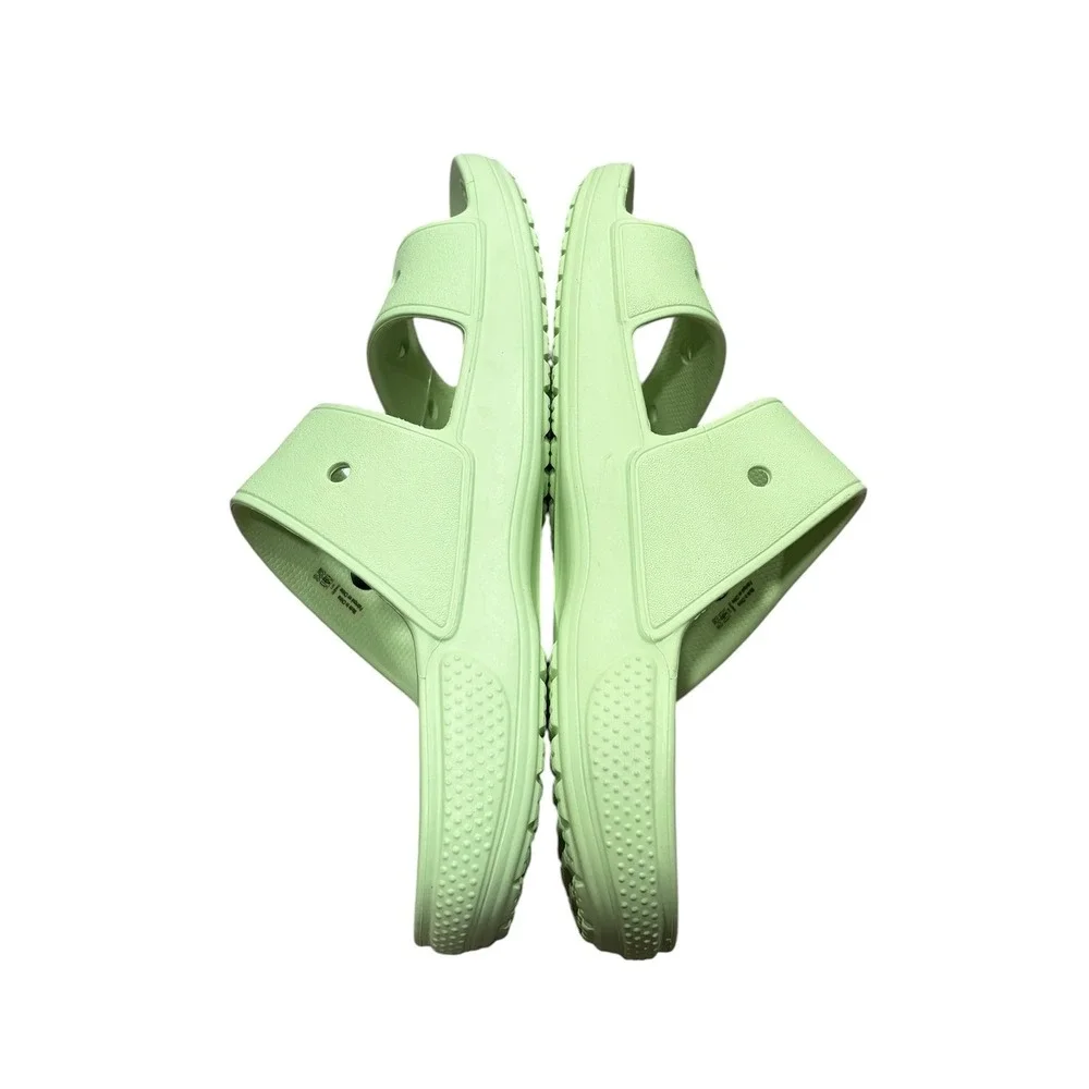 NEW Crocs Classic Sandals Slides Lime Green Mens Size 11 Two Strap Comfort